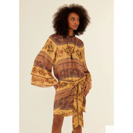 Vestido Curto Ggt Estampa Caramel