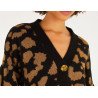 Cardigan Curto Tricot Lurex Onça