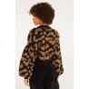 Cardigan Curto Tricot Lurex Onça